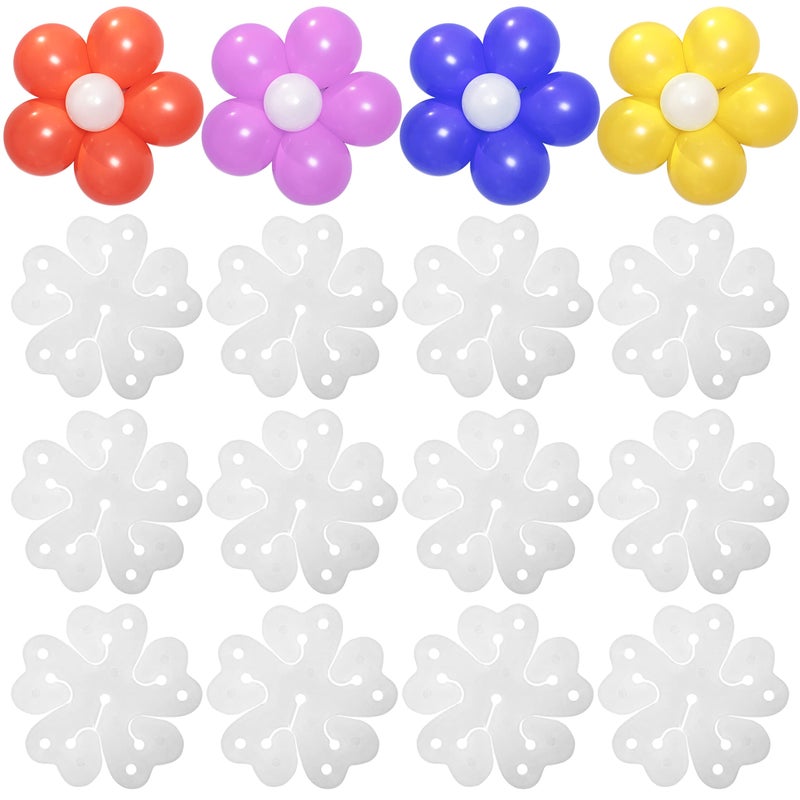 BHUCUTU 100 Pieces Flower Balloon Clips Balloons Holder Balloon Arch Clips for Baby Shower Wedding Event Decorations Birthday Party Supplies (Flower Style) - Image 1